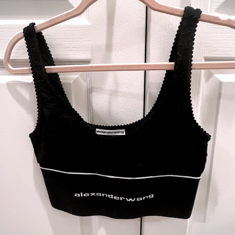 Alexander Wang logo elastic bra in lace version